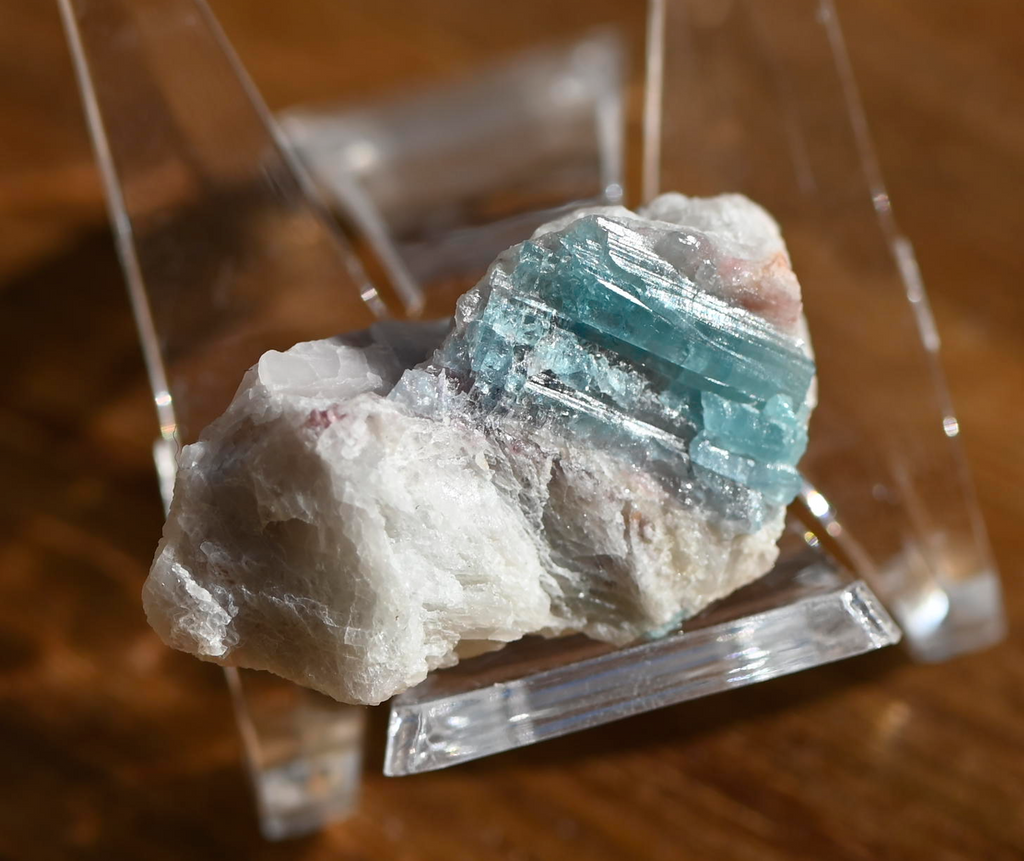 Paraiba Tourmaline Crystal in Natural Matrix – Collector Specimen