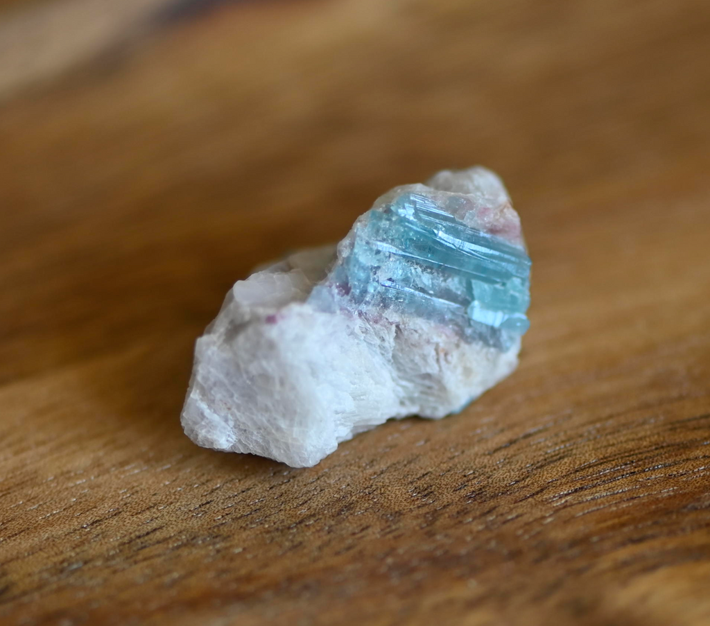 Paraiba Tourmaline Crystal in Natural Matrix – Collector Specimen