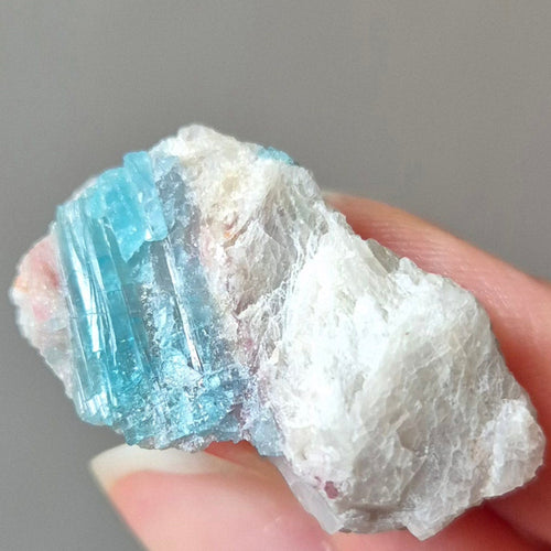 Paraiba Tourmaline Crystal in Natural Matrix – Collector Specimen