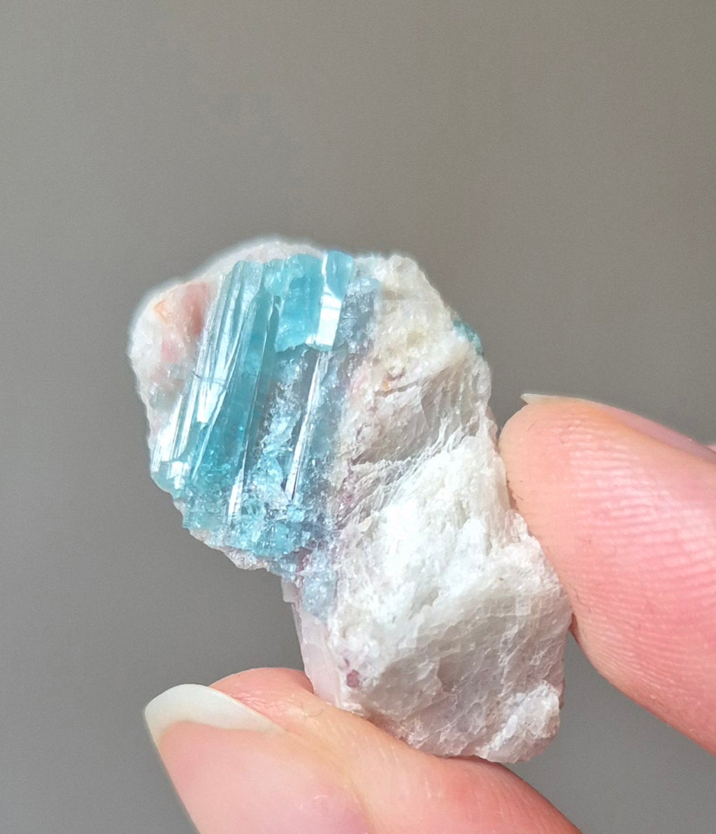 Paraiba Tourmaline Crystal in Natural Matrix – Collector Specimen