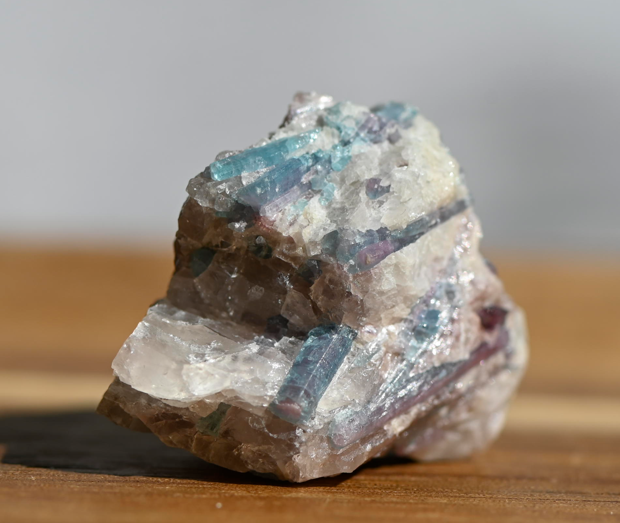 Paraiba Multi-Crystal Specimen in Natural Matrix - Unique Collector Piece