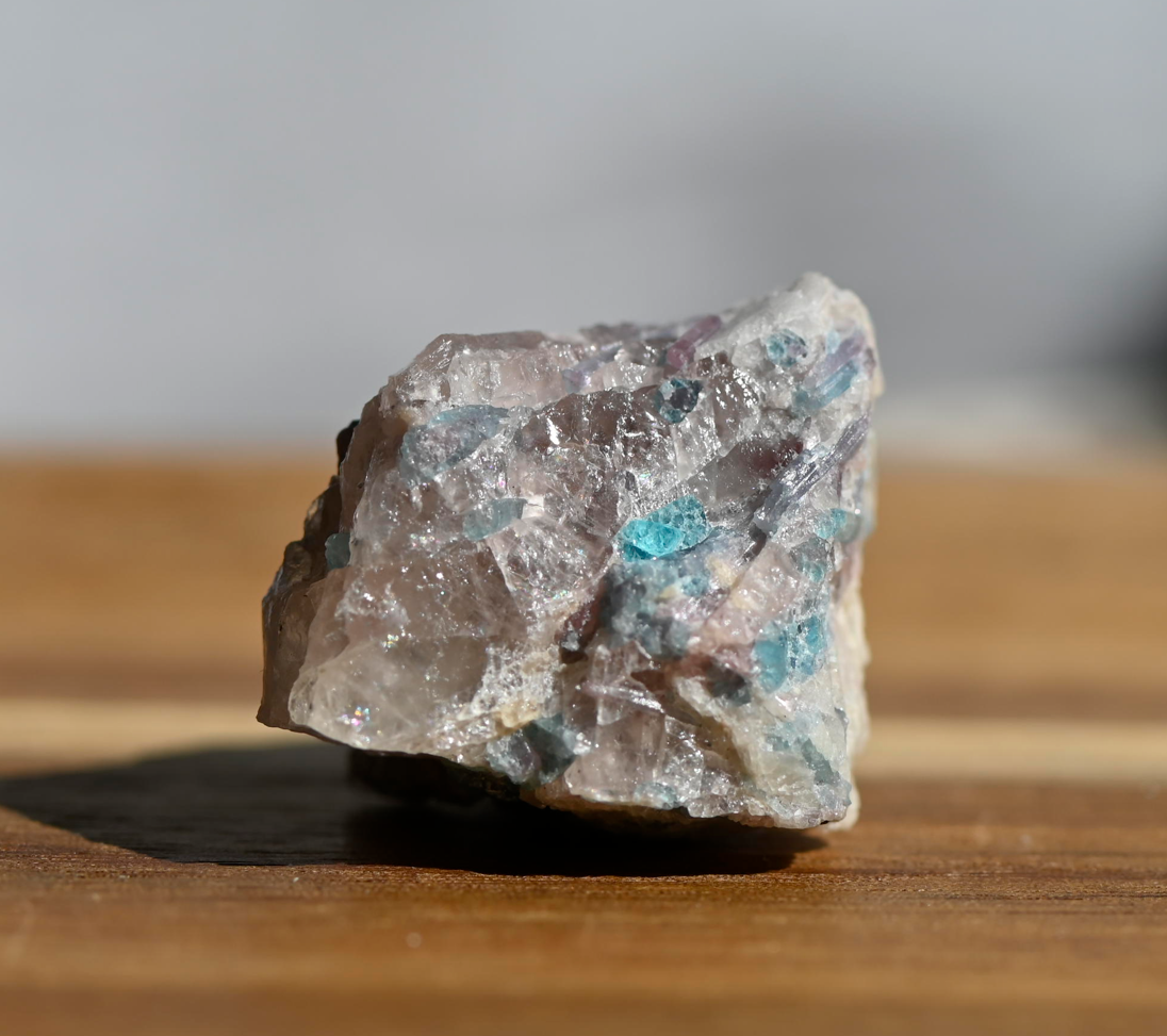 Paraiba Multi-Crystal Specimen in Natural Matrix - Unique Collector Piece