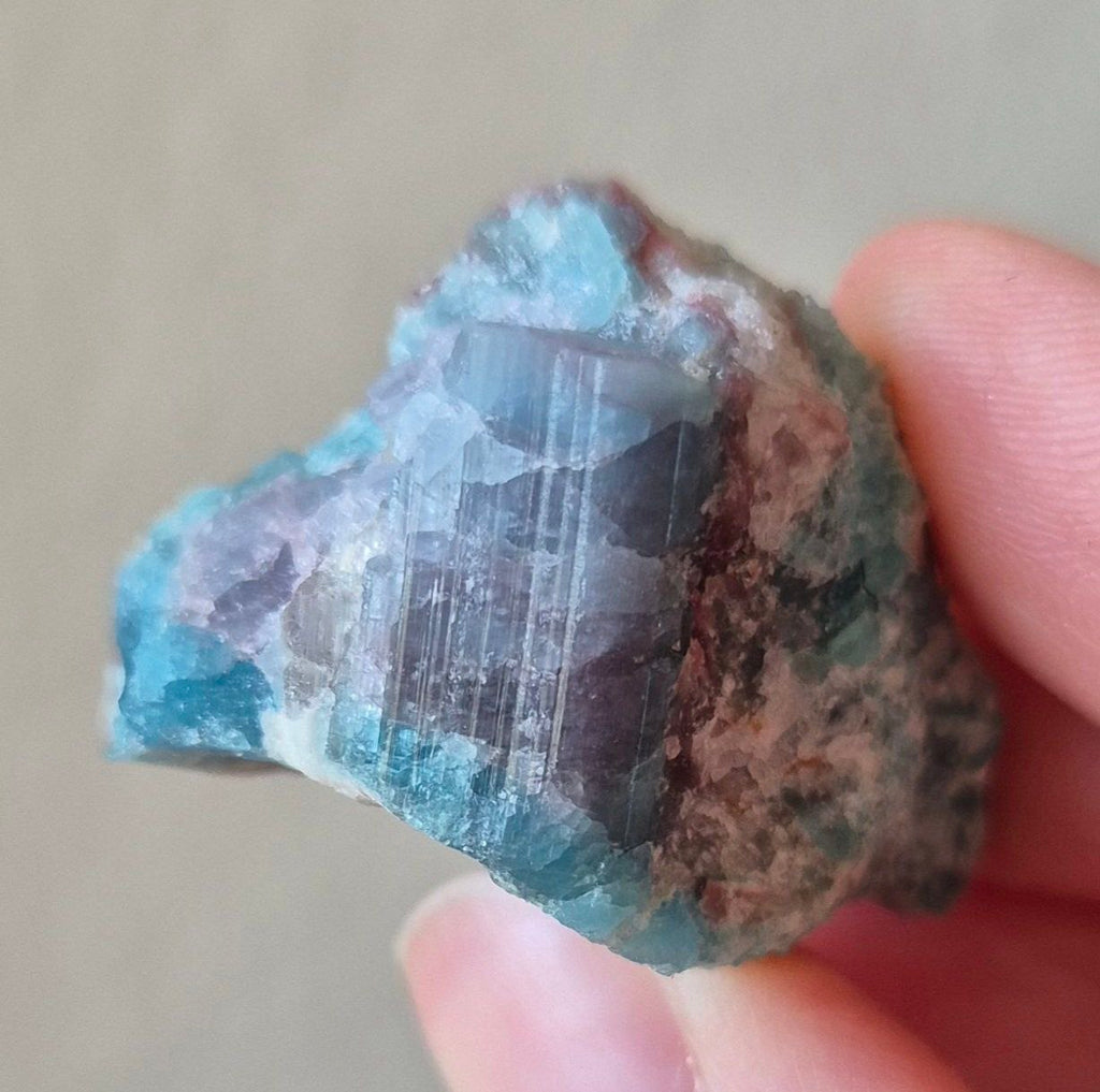Paraiba Tourmaline Crystal in Natural Matrix – Collector Specimen