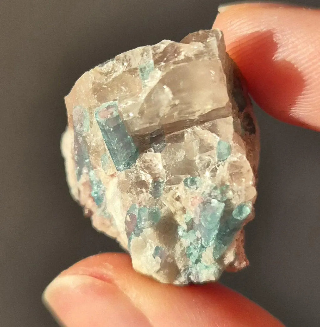 Paraiba Multi-Crystal Specimen in Natural Matrix - Unique Collector Piece