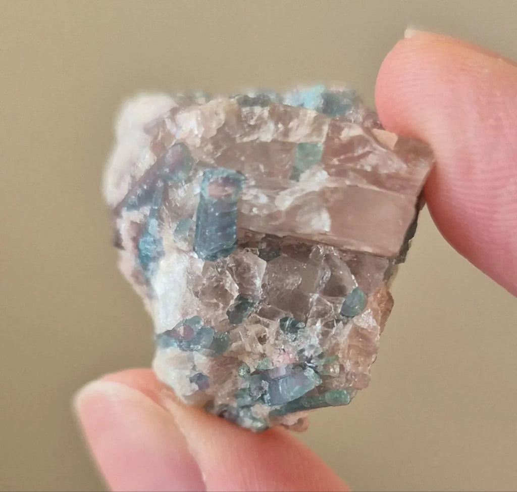 Paraiba Multi-Crystal Specimen in Natural Matrix - Unique Collector Piece