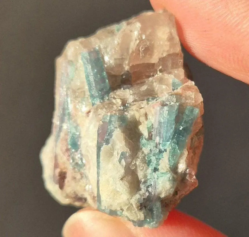 Paraiba Multi-Crystal Specimen in Natural Matrix - Unique Collector Piece