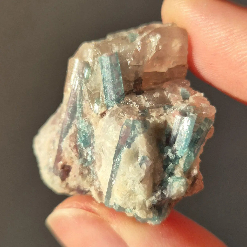 Paraiba Multi-Crystal Specimen in Natural Matrix - Unique Collector Piece